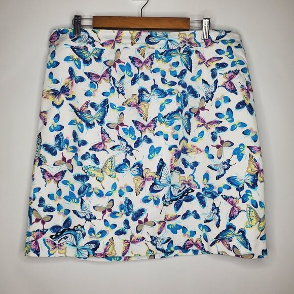 Talbots Womens Colorful Butterfly Print Pencil Skirt Size 16 Artsy Career Office - Picture 1 of 8